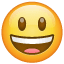 Smiley sorridente con bocca aperta