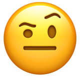 Smiley con un sopracciglio alzato