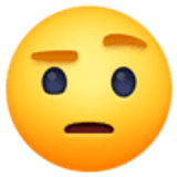 Faccina con sopracciglia alzate - Facebook