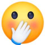 Faccina con mano sulla bocca - Facebook