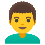 Uomo: capelli ricci - Noto Color Emoji