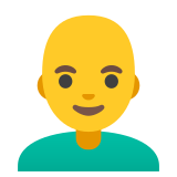 Uomo: calvo - Noto Color Emoji