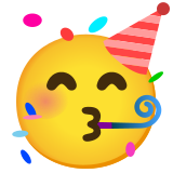 Faccina che festeggia - Noto Color Emoji