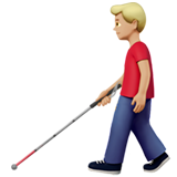 uomo con bastone bianco di orientamento: carnagione abbastanza chiara