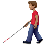 uomo con bastone bianco di orientamento: carnagione olivastra