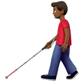 uomo con bastone bianco di orientamento: carnagione abbastanza scura