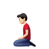 uomo inginocchiato: carnagione chiara