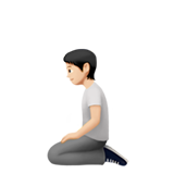 persona inginocchiata: carnagione chiara