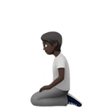 persona inginocchiata: carnagione scura