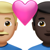 coppia con cuore: uomo, uomo, carnagione abbastanza chiara e carnagione scura