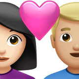 coppia con cuore: donna, uomo, carnagione chiara e carnagione abbastanza chiara