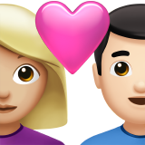 coppia con cuore: donna, uomo, carnagione abbastanza chiara e carnagione chiara