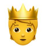 Persona con emoticon a forma di corona