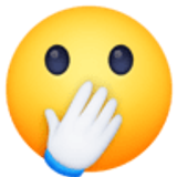 Faccina con occhi aperti e mano sulla bocca - Facebook
