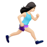 donna che corre: carnagione chiara e a destra