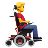 uomo su sedia a rotelle motorizzata: a destra