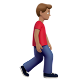 uomo che cammina: carnagione olivastra e a destra