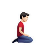 uomo inginocchiato: carnagione chiara e a destra