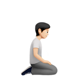 persona inginocchiata: carnagione chiara e a destra