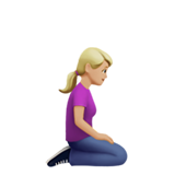 donna inginocchiata: carnagione abbastanza chiara e a destra