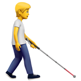 persona con bastone di orientamento: a destra