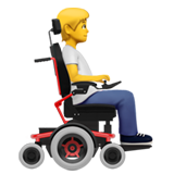 persona su sedia a rotelle motorizzata: a destra