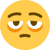 Faccina con borse sotto gli occhi - Twitter / X