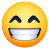 Faccina raggiante con occhi felici - Facebook