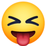 Faccina che strizza gli occhi e mostra la lingua - Facebook