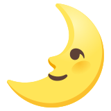 Faccina primo quarto di luna - Noto Color Emoji