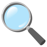 Lente di ingrandimento rivolta a sinistra - Noto Color Emoji