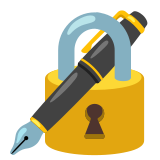 Lucchetto con penna stilo - Noto Color Emoji