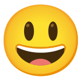 Faccina con sorriso e occhi spalancati - Noto Color Emoji