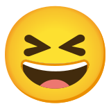Sorriso a bocca aperta con occhi chiusi - Noto Color Emoji