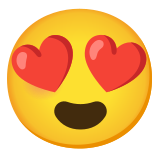 Faccina con sorriso e occhi a cuore - Noto Color Emoji