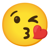 Faccina che manda un bacio - Noto Color Emoji
