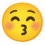 Faccina che bacia con occhi chiusi - Noto Color Emoji