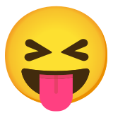 Faccina che strizza gli occhi e mostra la lingua - Noto Color Emoji