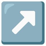 Freccia rivolta verso destra che punta in alto - Noto Color Emoji