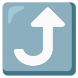 Freccia curva in alto - Noto Color Emoji