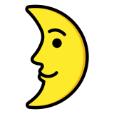Faccina primo quarto di luna - OpenMoji