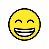 Faccina raggiante con occhi felici - OpenMoji