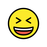 Sorriso a bocca aperta con occhi chiusi - OpenMoji