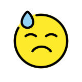 Faccina abbattuta sudata - OpenMoji