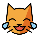 Gatto con lacrime di gioia - OpenMoji