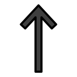 Freccia rivolta verso l’alto - OpenMoji