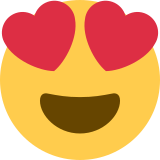 Faccina con sorriso e occhi a cuore - Twitter / X