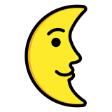 Faccina ultimo quarto di luna - OpenMoji
