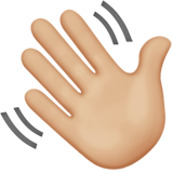 mano che saluta: carnagione abbastanza chiara