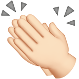 mani che applaudono: carnagione chiara